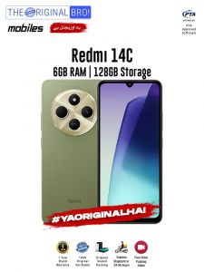Redmi 14C - 6GB RAM - 128GB Storage - PTA Approved - 12 Months Warranty - Green - The Original Bro Mobiles - TOB36